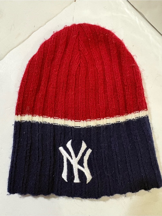 Other - New York Red & Navy Knit Beanie with Team Logo